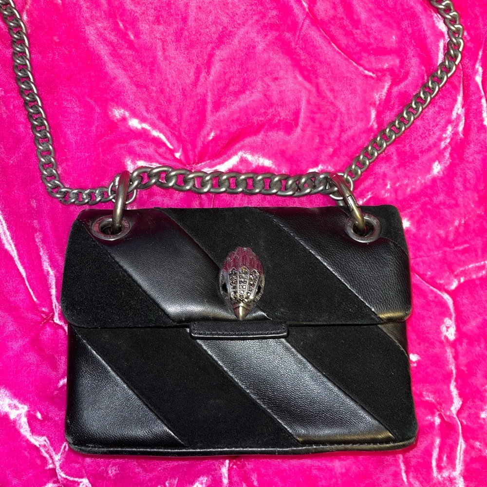 Kurt Geiger leather and suede mini crossbody bag